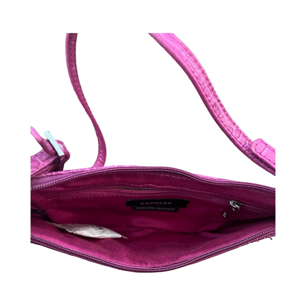NWT Y2K Express Pink Croc Embossed Shoulder Bag. - Picture 5 of 6